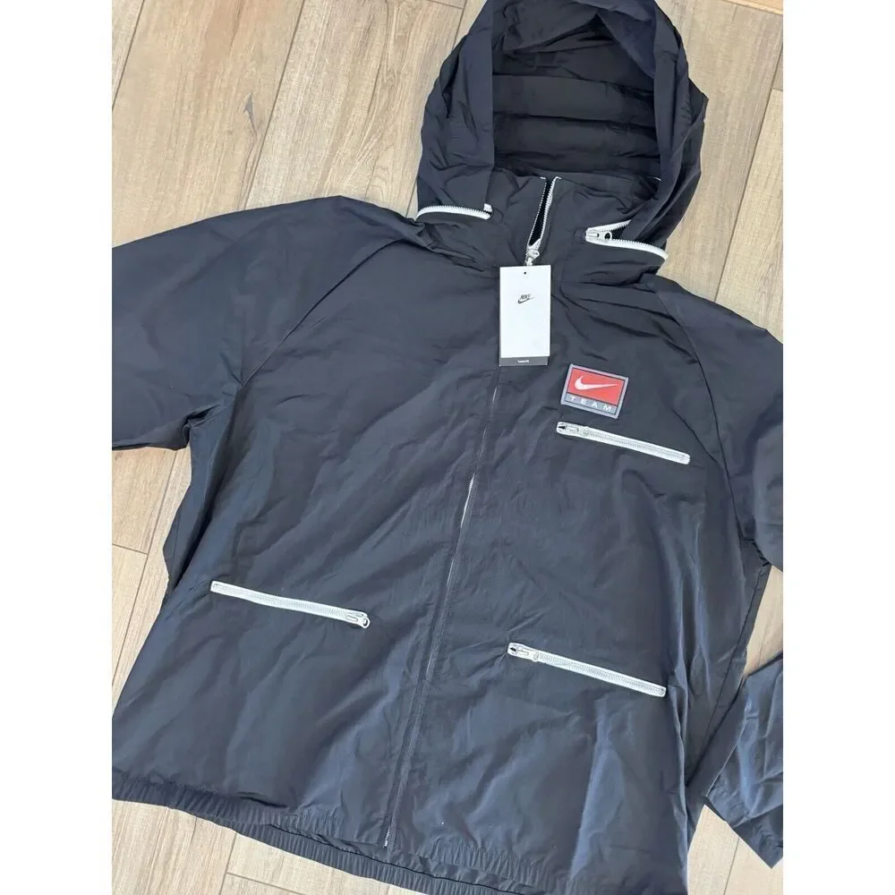 NWT Nike NSW Trend lightweight Jacket Coat Black Men’s XL Grand Prix Hooded - Picture 6 of 9